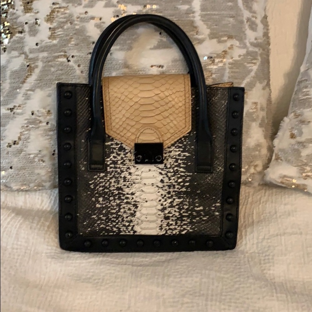 Loeffler Randall snakeskin purse